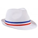 Chapeau Borsalino blanc  France tricolore