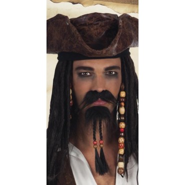 Moustaches noires avec barbiche Pirate