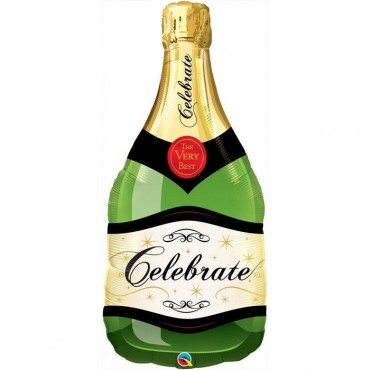 Ballon forme Bouteille de champagne ''Celebrate'' Vert 