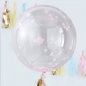 3 Grands ballons confettis rose