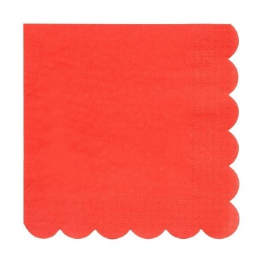 8 Grandes serviettes rouges 33 cm
