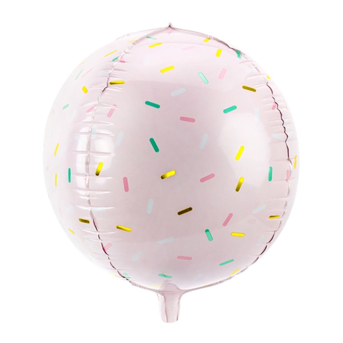 Ballon rond Orbz rose et confettis