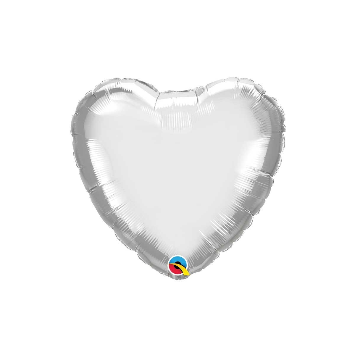Ballon Coeur Chrome Argent
