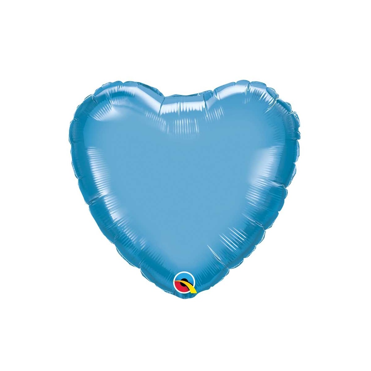 Ballon Coeur Chrome bleu