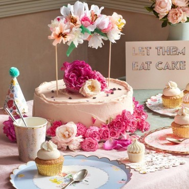 Cake Toppers Bouquet de fleurs tissu & dorures