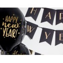 6 Ballon latex noir Happy New Year