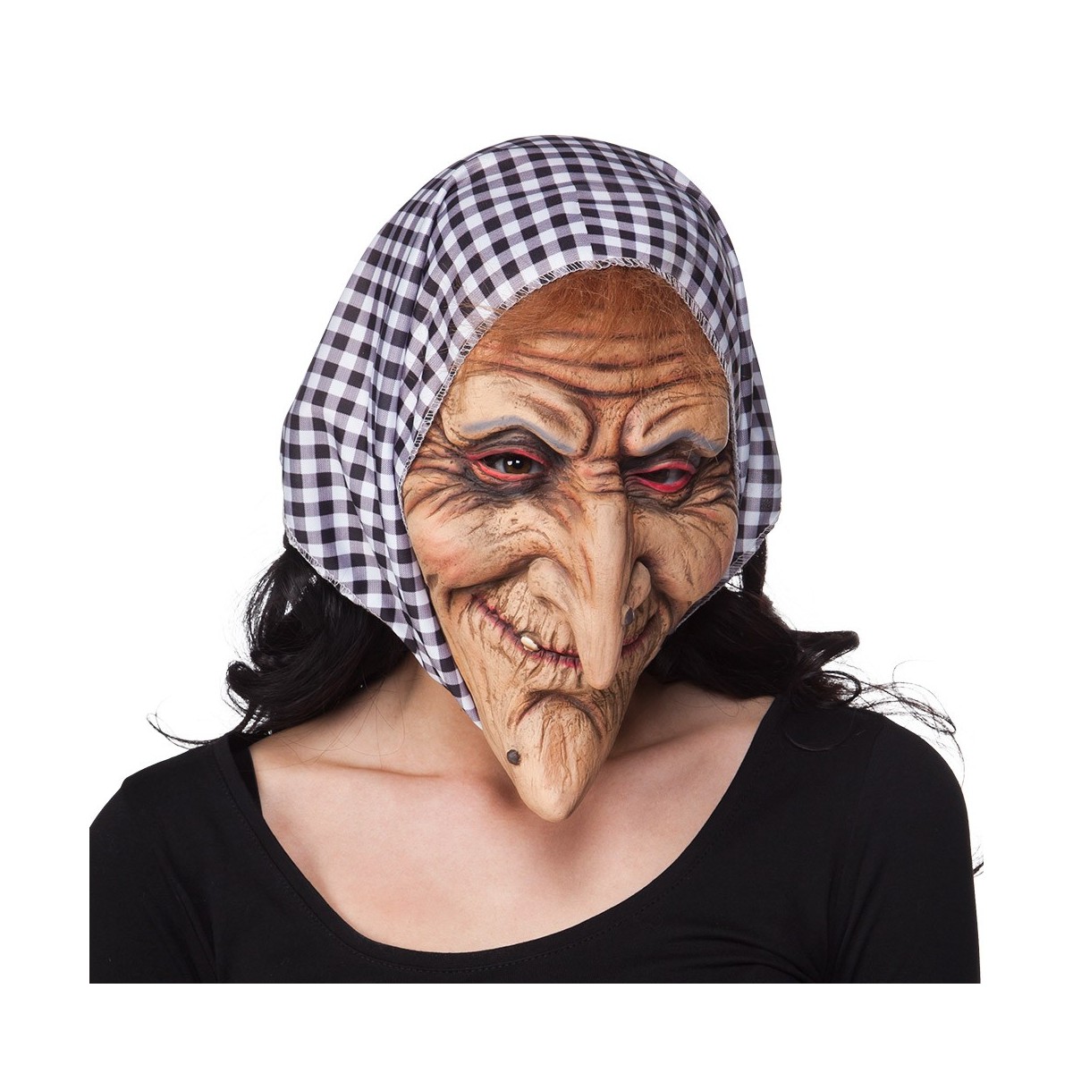 Masque Latex Sorcière avec foulard