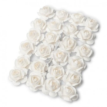 mini roses blanches sur tige