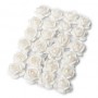 24 Mini roses sur tige - blanc