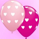 25 Ballons latex gros cœurs Rose & Fushia
