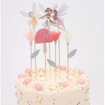 7 Cake toppers Fée Magique