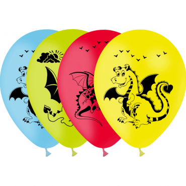 8 Ballons Dragon multicolores
