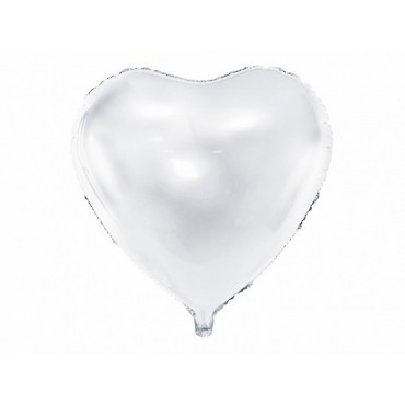 Ballon Coeur métallisé argent 48 cm