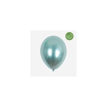 10 Ballons latex vert chromés