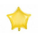 Ballon Etoile Happy Birthday transparent jaune fluo 48 cm