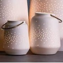 Lanterne blanche en porcelaine ajourée 11,5 cm