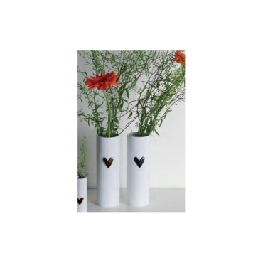 Vase en porcelaine blanche Coeur Or