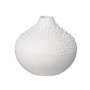 Petit vase rond blanc à relief perles