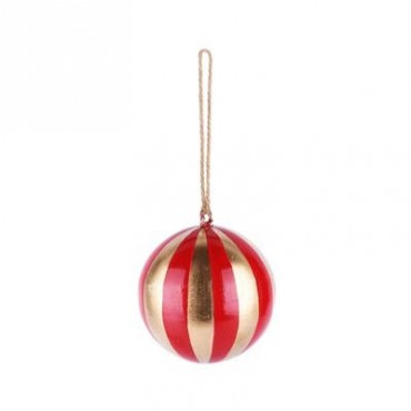 Boule de Noël métal or/rouge 5 cm