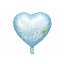 Ballon Coeur Mom to Be bleu