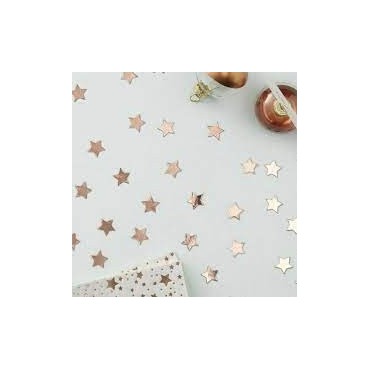 Confettis de table étoiles rose gold
