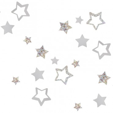 Confettis de table étoile pailletées argent