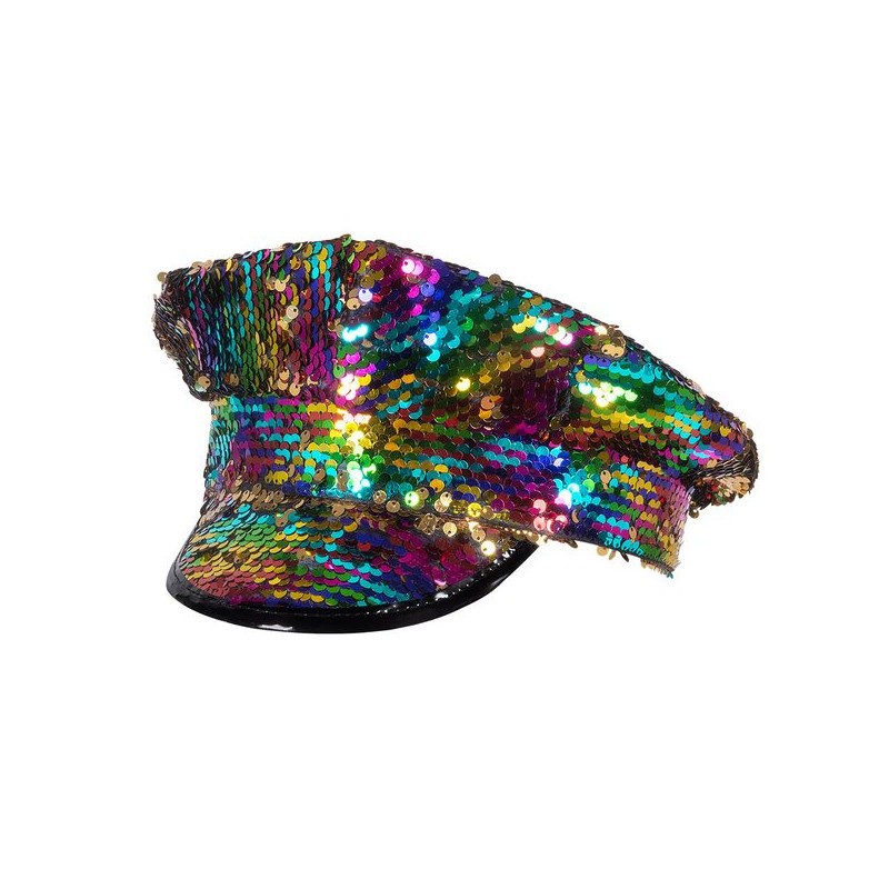 Casquette Disco à Sequins Réversibles, Multicolore - Aux Feux de