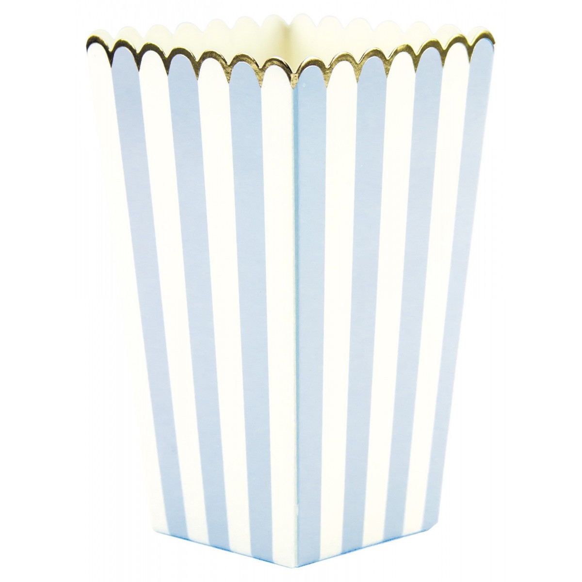 8 Boîtes à popcorn rayures bleu/blanc/or