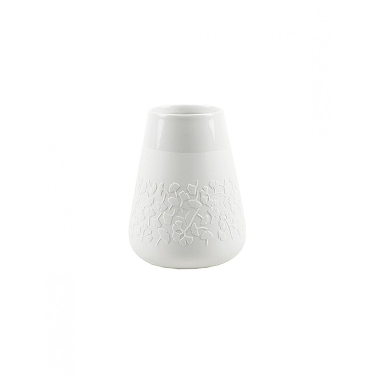 Vase en porcelaine blanche poétique Ginko