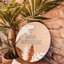Panneau en bois Joyeux Anniversaire Dinosaure