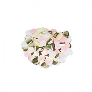 Confettis de table rose/blanc/or
