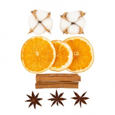 Assortiment de décorations automnales Fleur de Coton, Cannelle, Anis, Oranges Séchées De 4 à 8cm