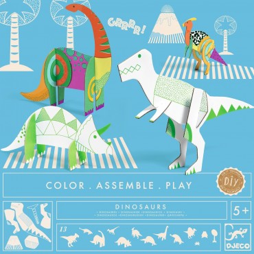 Kit Coloriage Assemblage Dinosaures - DJECO