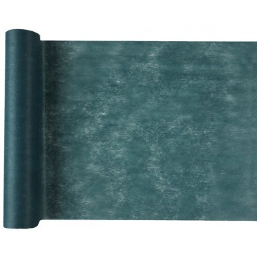 Chemin de table intissé uni bleu canard