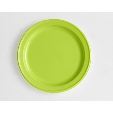 assiettes rondes vert anis