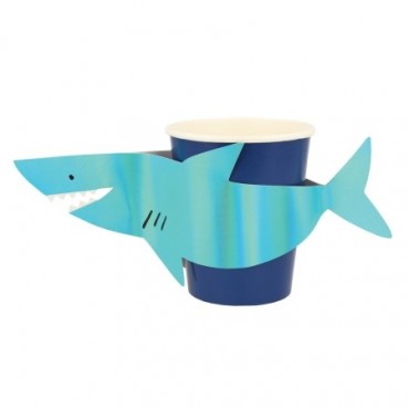 8 Gobelets Fonds marins Requin