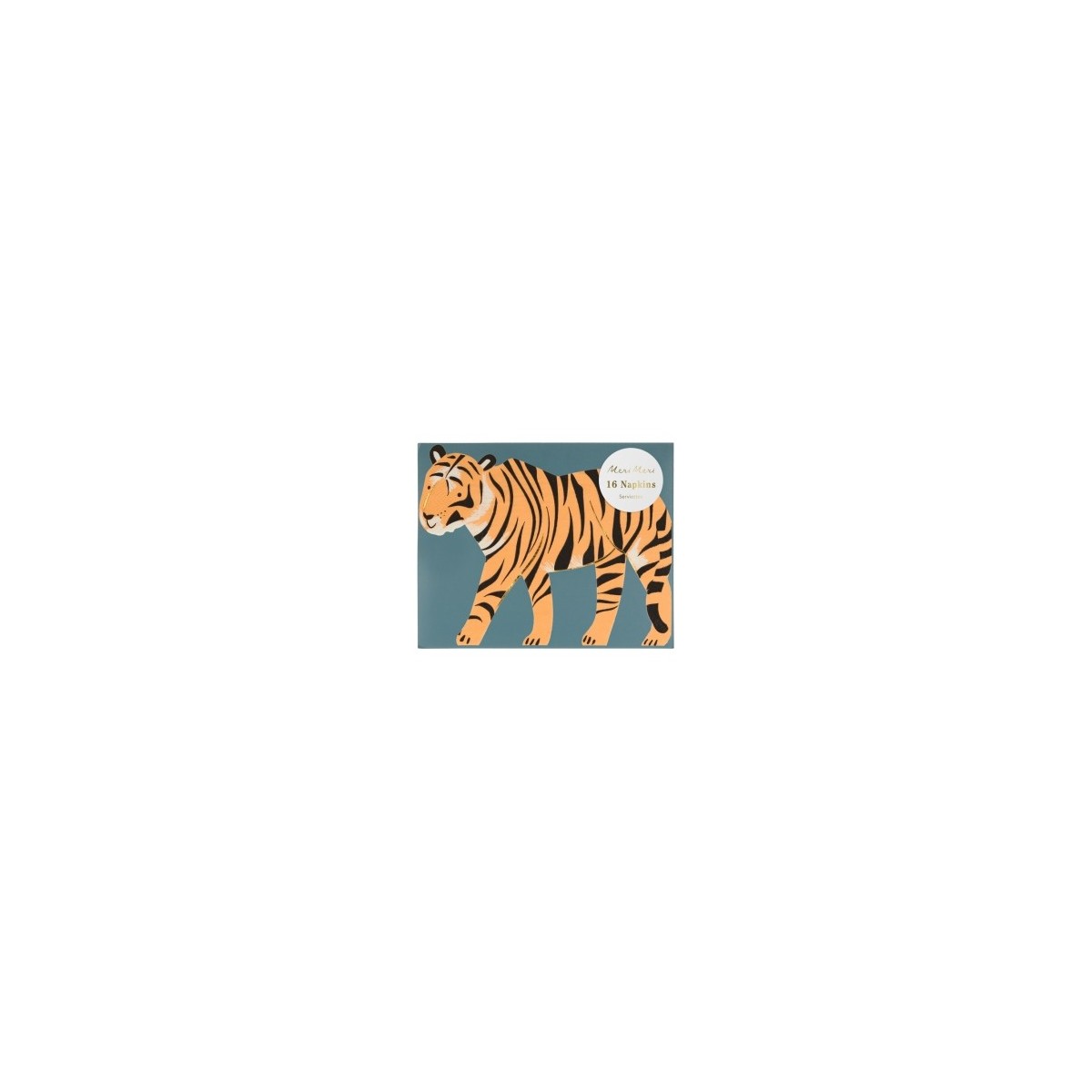 16 Serviettes découpe Tigre Jungle Safari