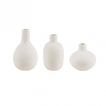 Set de 3 petits vases perlés en porcelaine