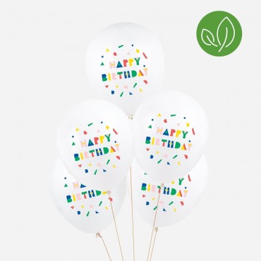 5 Ballons Happy Birthday