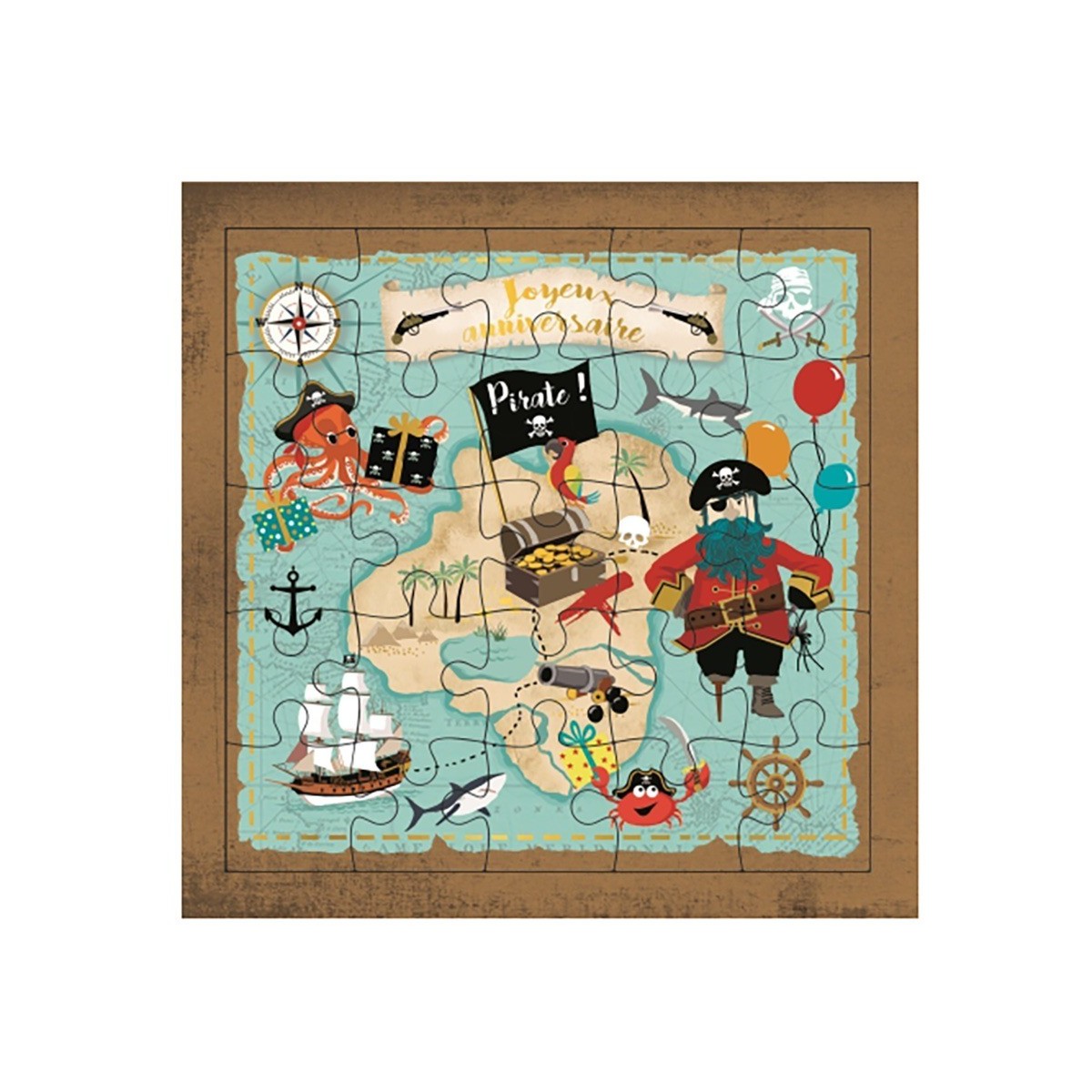 Carte Joyeux Anniversaire Pirate Puzzle