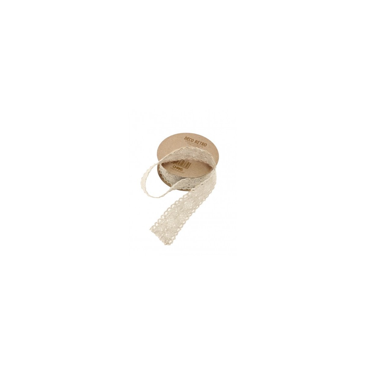 Ruban coton dentelle ivoire - 2,5 cm x 2 m