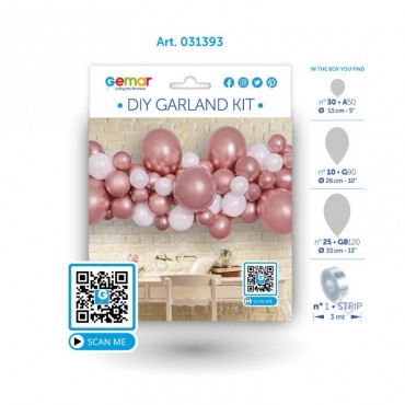 Kit DIY Arche de ballons organique - Rose gold
