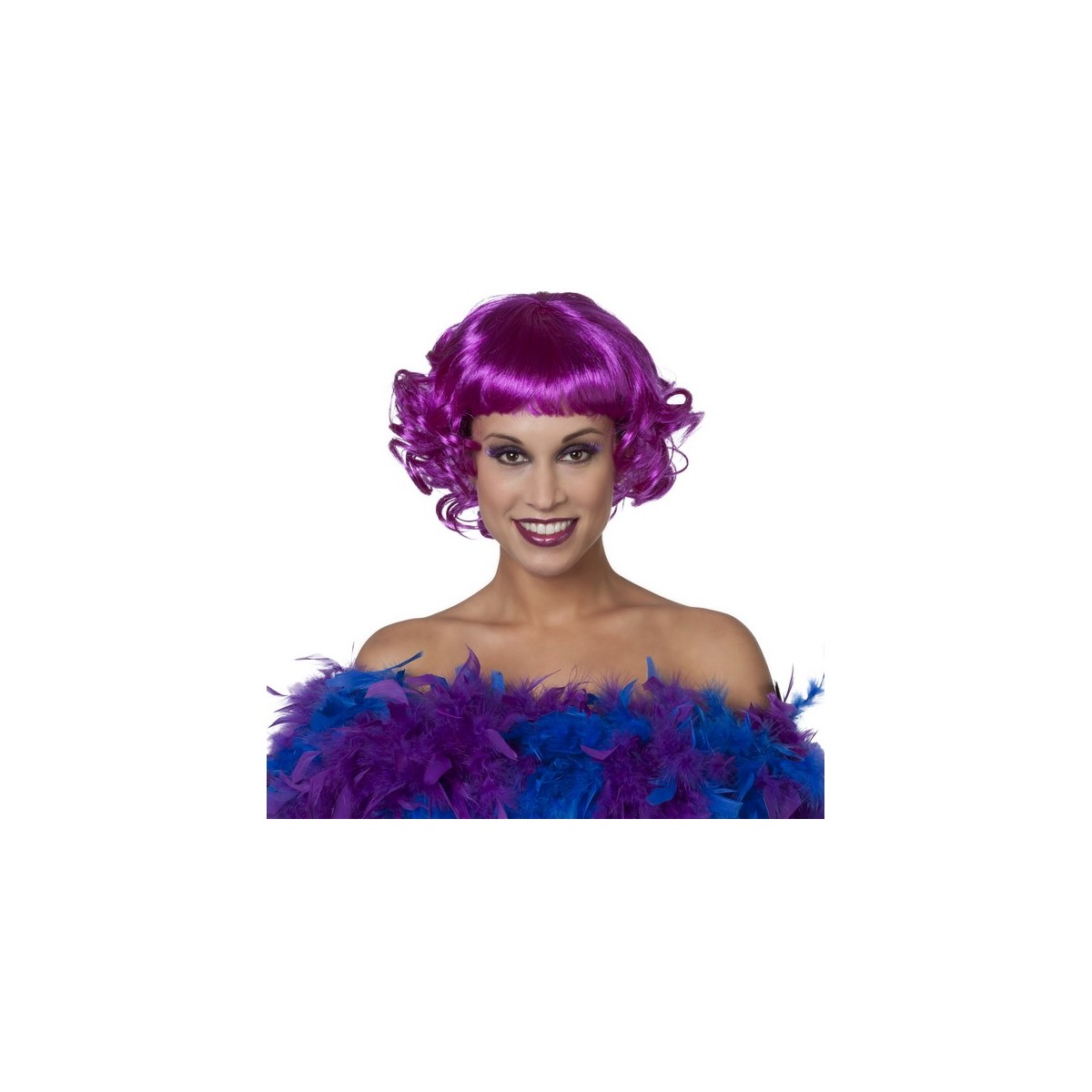 perruque courte violet femme