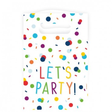 8 Sacs papier Confettis Let's Party