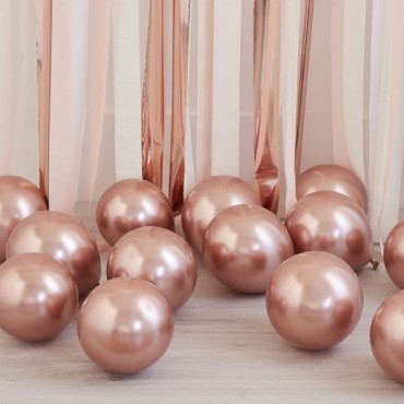 40 Mini ballons chromés rose gold
