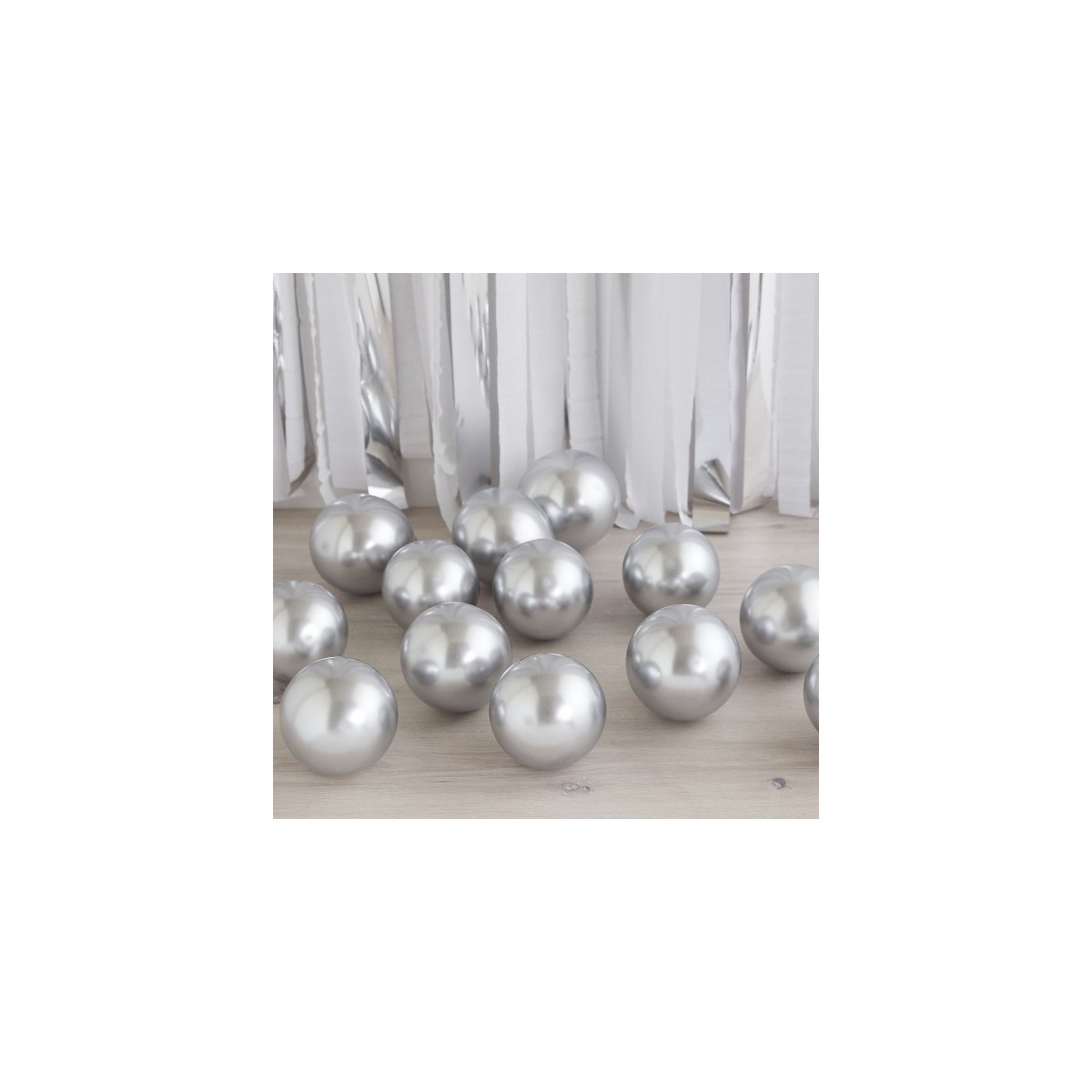 40 Mini ballons chromés argent