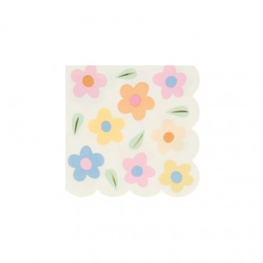 16 Petites serviettes Happy Flower