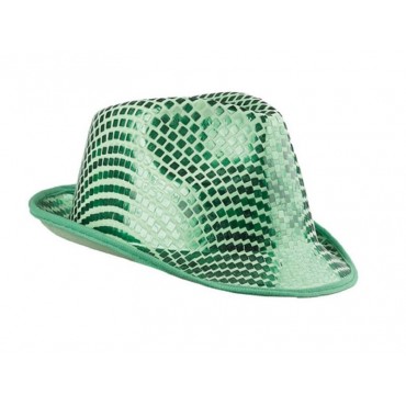 chapeau borsalino sequins vert