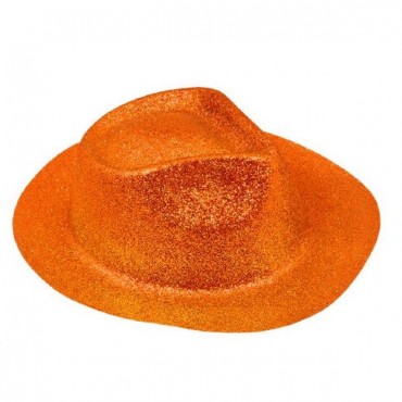 Chapeau Borsalino pailleté  Fluo orange