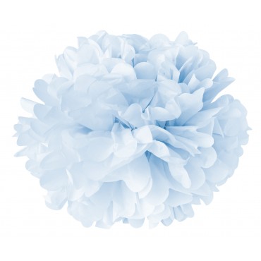 Pompom papier bleu